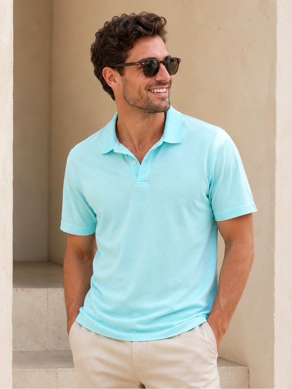 Black Brown 1826 Men's Aqua Polo Shirt